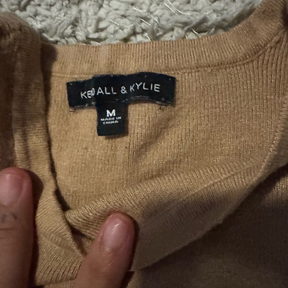 Kendall & Kylie Tan Sleeveless Fitted Crop Tank Top - Picture 3 of 4